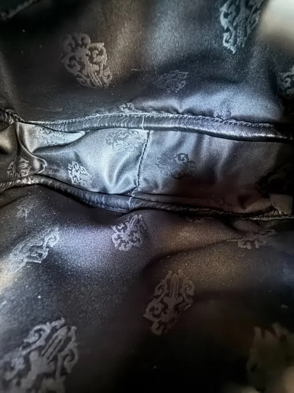 Chrome Hearts Black Leather Roller Fanny Pack